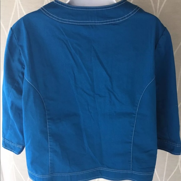 Tanjay Petite Blue Jacket 12p 3/4 sleeve - Picture 5 of 6